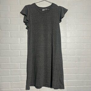 GAP Womens Tunic Dress Dark Gray A-Line Ruffled Cap Sleeves Casual Dress Medium